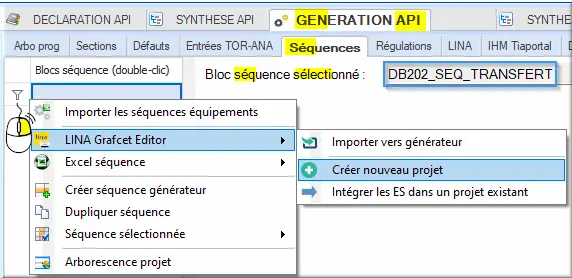 Séquences nouveau projet